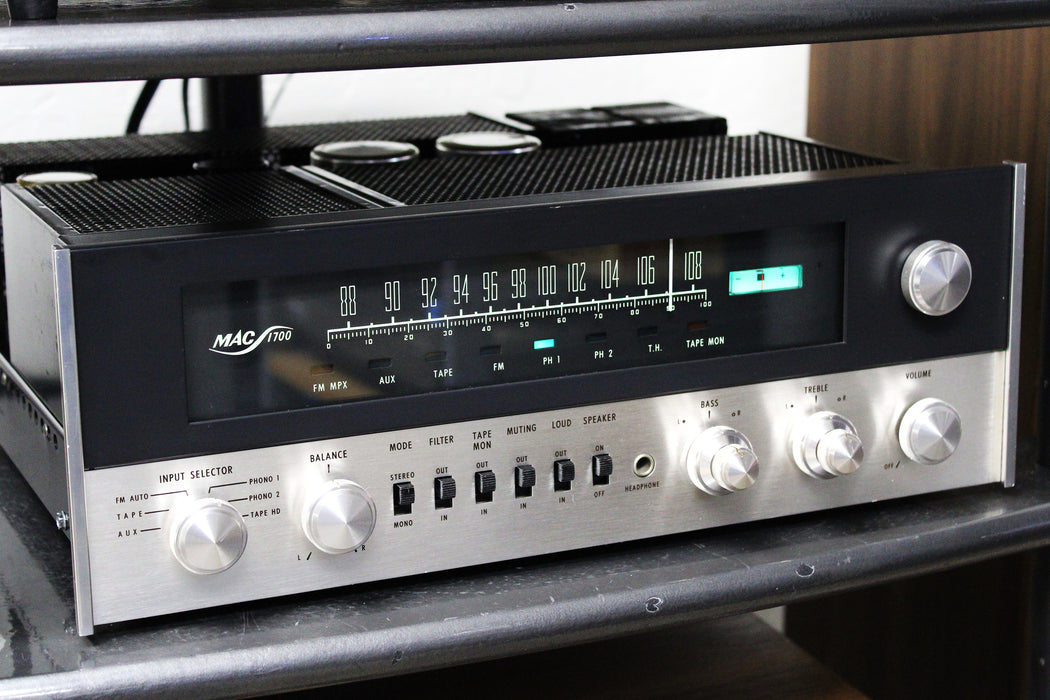 McIntosh MAC1700 RARE Vintage 2-Channel Hybrid Stereo Receiver Tubes (1967-73)-Preamps-SpenCertified-vintage-refurbished-electronics