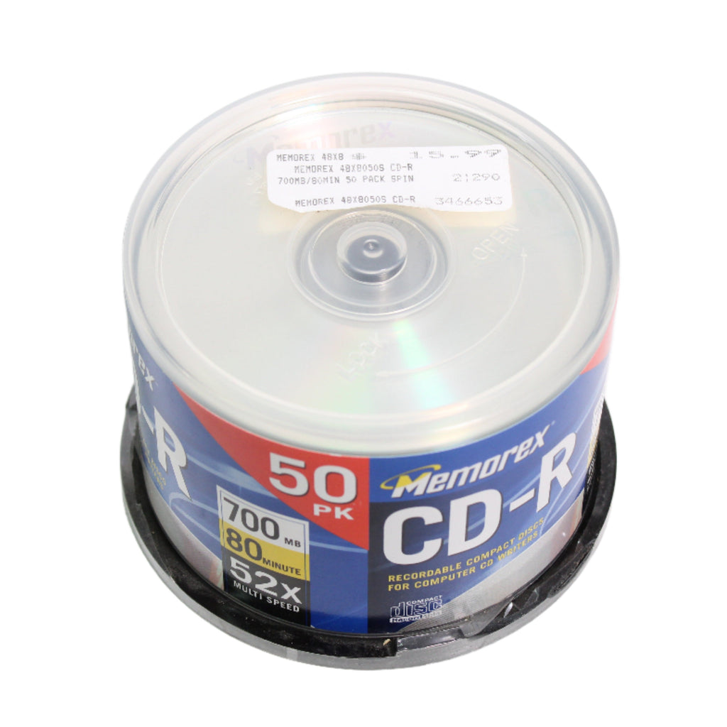 Memorex CD-R 50 Pack 700MB 80Min 52X Recordable Black Media Discs (NEW