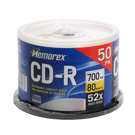 Memorex CD-R 50 Pack 700MB 80Min 52X Recordable Black Media Discs (NEW)-CDs-SpenCertified-vintage-refurbished-electronics