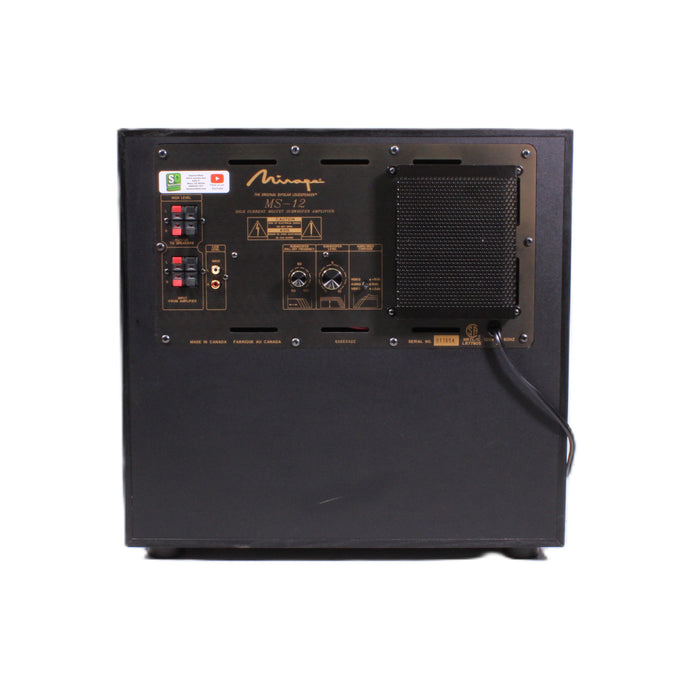 Mirage MS-12 Powered 12" Subwoofer 100W MOSFET Amplifier-Speakers-SpenCertified-vintage-refurbished-electronics