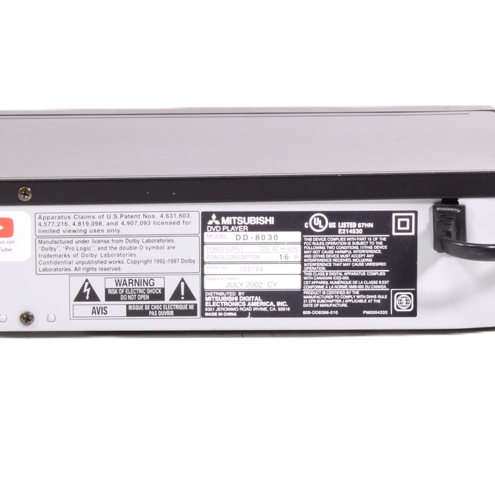 Mitsubishi DD-8030 Progressive Scan DVD Player with S-Video (2002)-VCRs-SpenCertified-vintage-refurbished-electronics