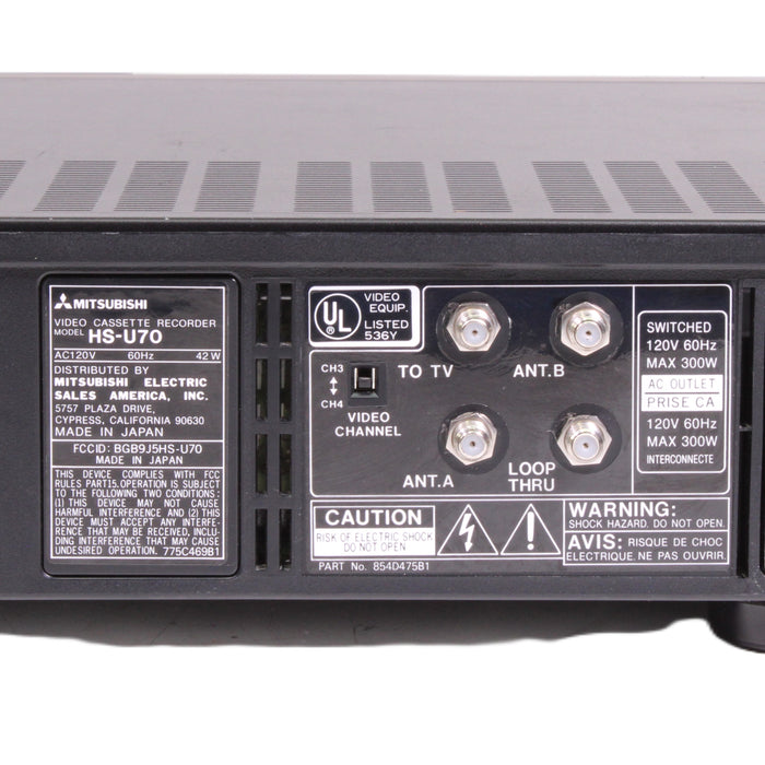 Mitsubishi HS-U70 S-VHS Hi-Fi Stereo VCR Digital Tracking 4-Head (AS-IS??)-VCRs-SpenCertified-vintage-refurbished-electronics