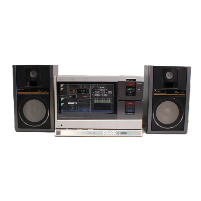 Mitsubishi Z-40 Interplay Vertical Turntable Cassette AM/FM Stereo System Made in Japan-Turntables & Record Players-SpenCertified-With-vintage-refurbished-electronics