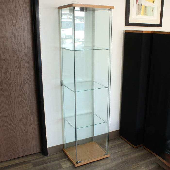 Modern Storage Solution 63.5" 4-Tier Glass Display Shelf with LED Lights-shelving-SpenCertified-vintage-refurbished-electronics