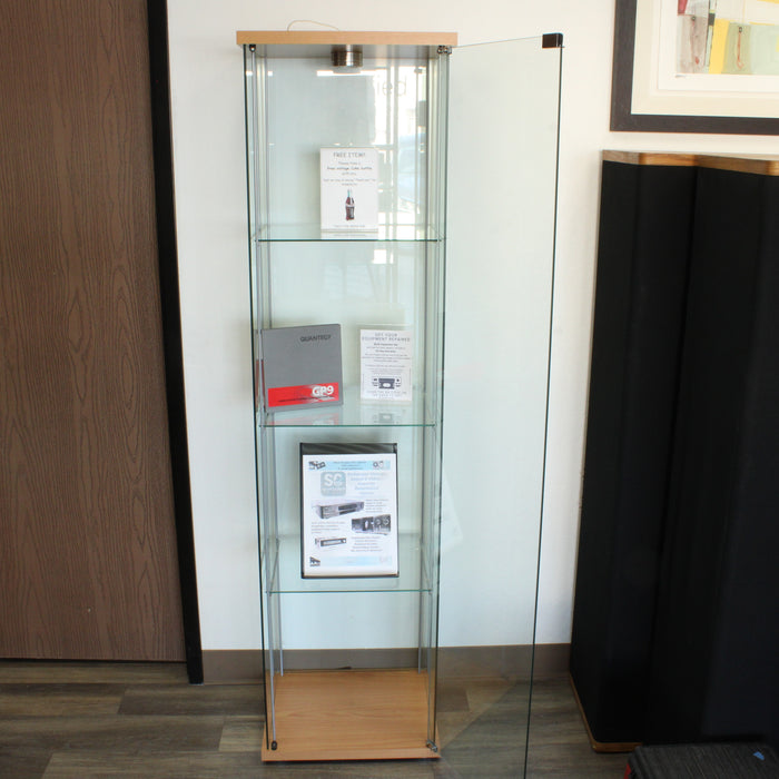 Modern Storage Solution 63.5" 4-Tier Glass Display Shelf with LED Lights-shelving-SpenCertified-vintage-refurbished-electronics