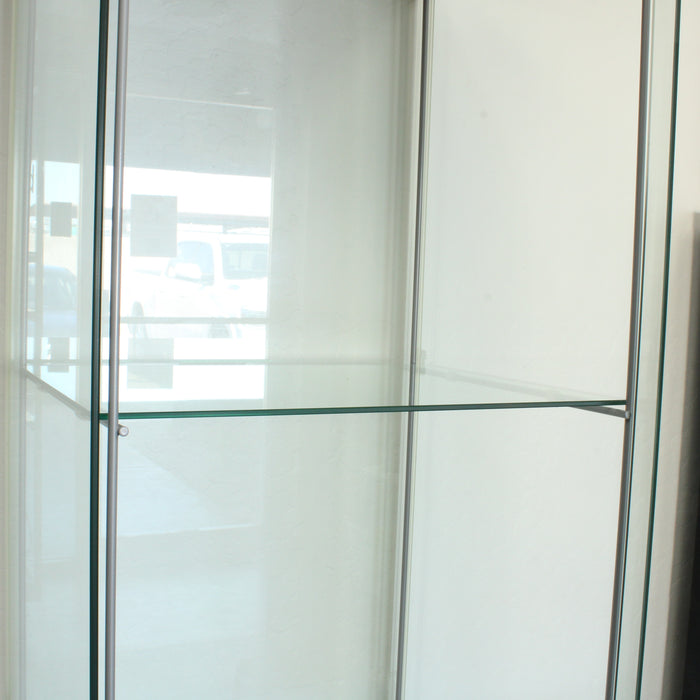 Modern Storage Solution 63.5" 4-Tier Glass Display Shelf with LED Lights-shelving-SpenCertified-vintage-refurbished-electronics