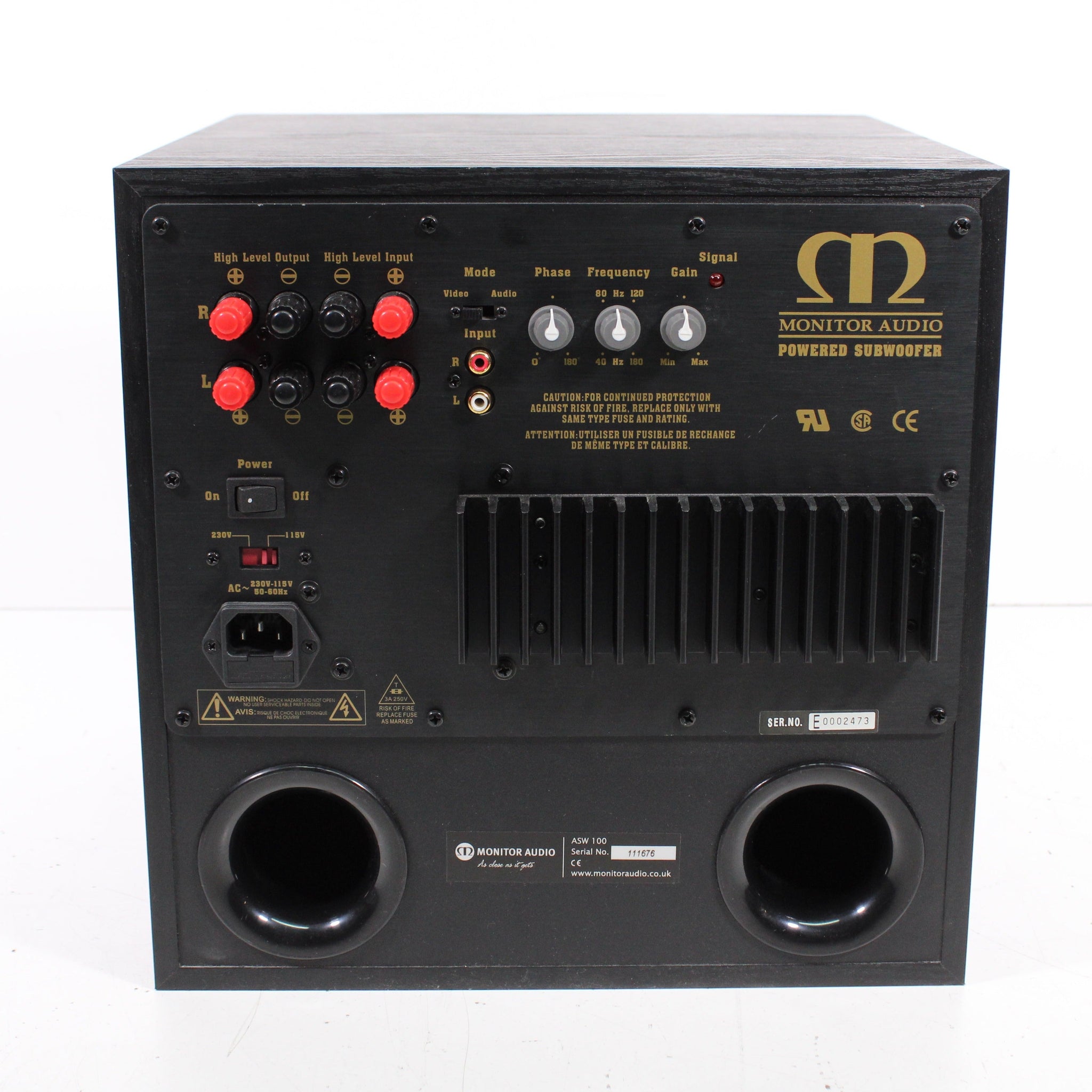 Monitor World Audio Monitor Audio ASW 100 Powered Subwoofer