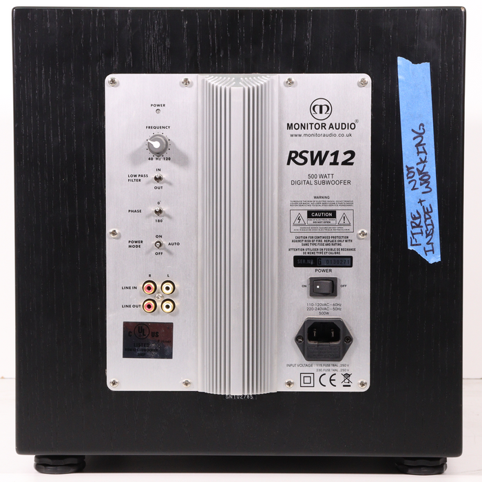 Monitor Audio RSW12 Powered Subwoofer (Fire Inside!)-Speakers-SpenCertified-vintage-refurbished-electronics