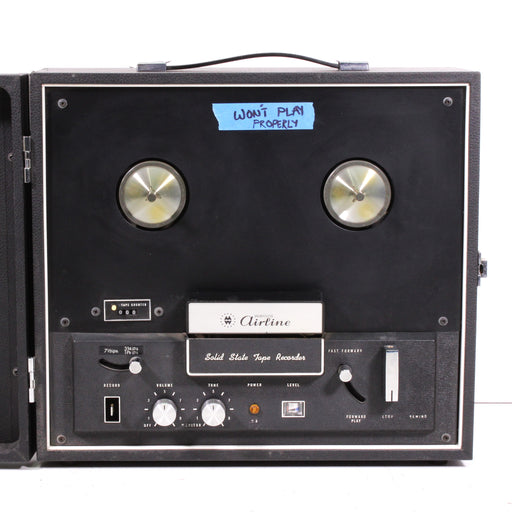 Montgomery Ward Airline GEN-3658A Vintage Reel-to-Reel Tape Deck w/ Case (AS IS)-Reel-to-Reel Tape Players & Recorders-SpenCertified-vintage-refurbished-electronics