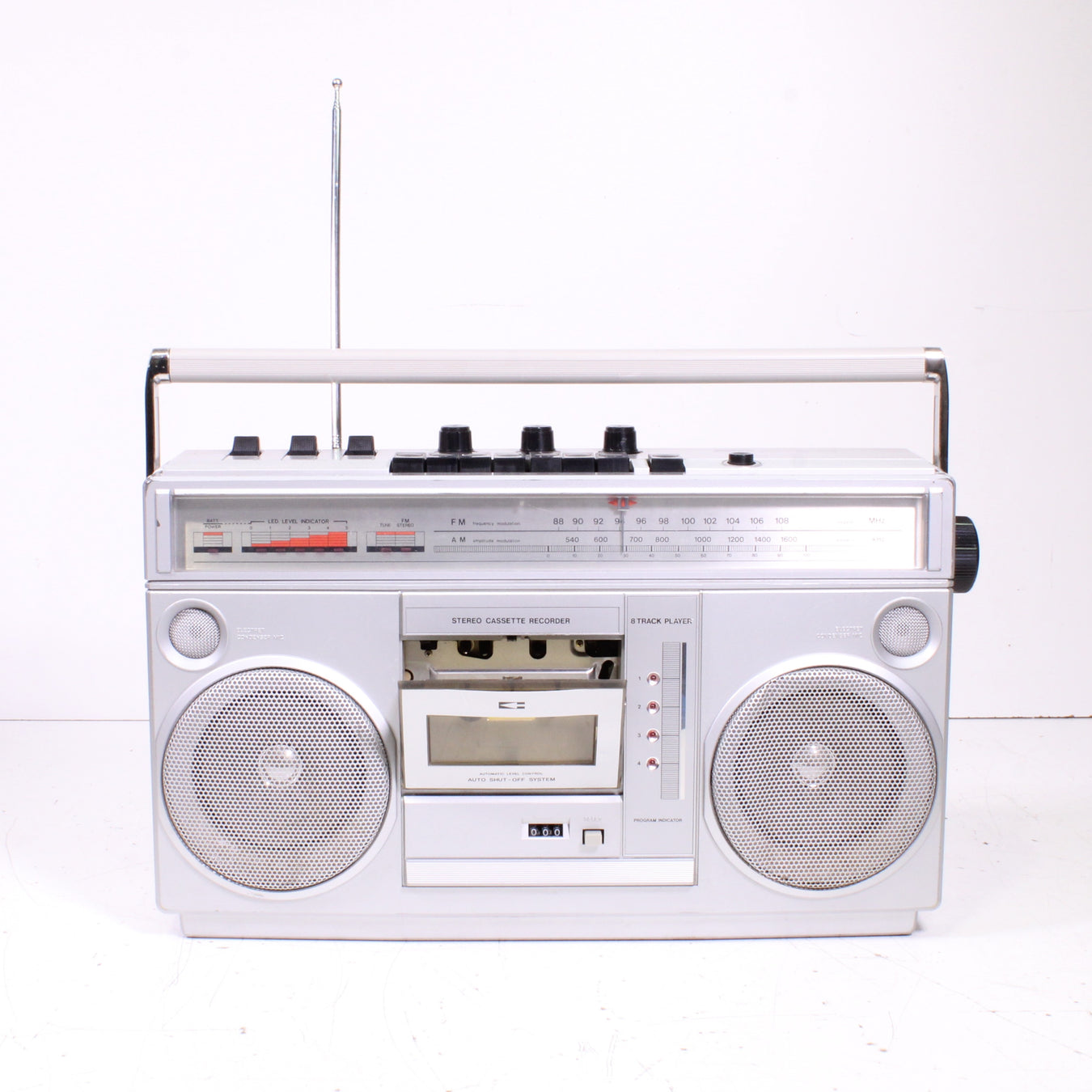 Montgomery Ward GEN 3995A Portable Stereo Boombox AM/FM Cassette Recorder/8-Track Player-Cassette Players & Recorders-SpenCertified-vintage-refurbished-electronics