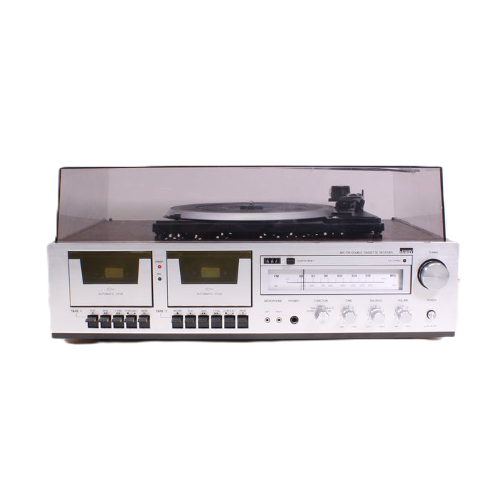 Montgomery Ward GEN6325 AM/FM Stereo Receiver Turntable Dual Cassette System-Electronics-SpenCertified-vintage-refurbished-electronics