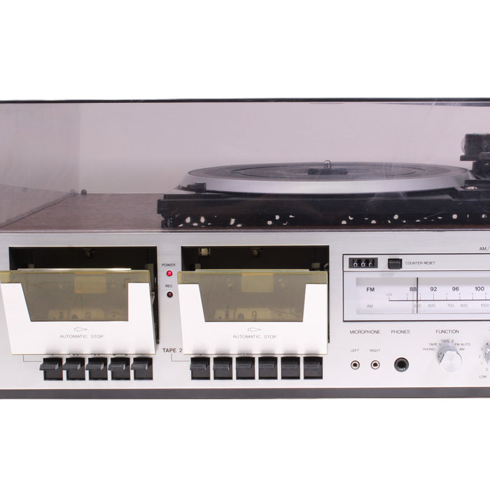Montgomery Ward GEN6325 AM/FM Stereo Receiver Turntable Dual Cassette System-Electronics-SpenCertified-vintage-refurbished-electronics