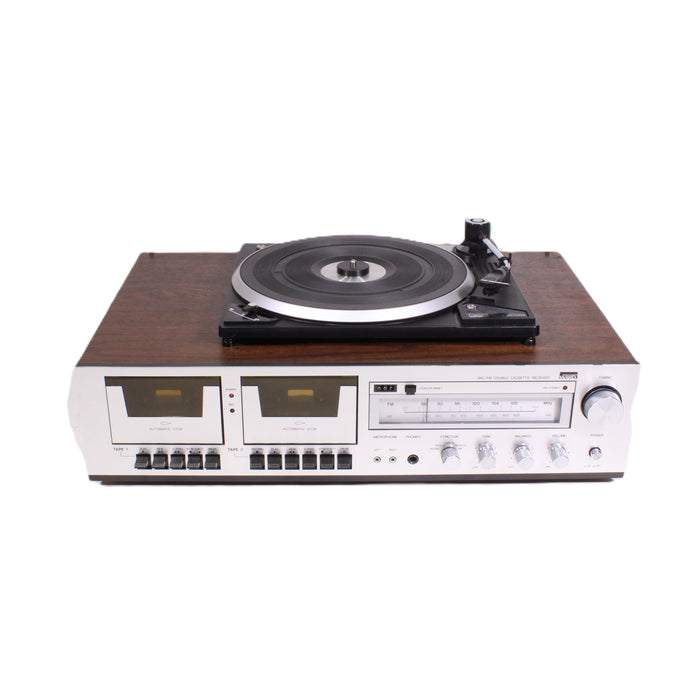 Montgomery Ward GEN6325 AM/FM Stereo Receiver Turntable Dual Cassette System-Electronics-SpenCertified-vintage-refurbished-electronics