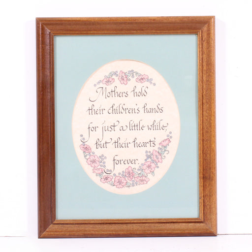 “Mothers Hold Their Children’s Hands” Vintage Quote Framed Wall Art-Painting-SpenCertified-vintage-refurbished-electronics