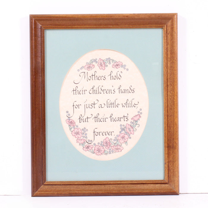 “Mothers Hold Their Children’s Hands” Vintage Quote Framed Wall Art-Painting-SpenCertified-vintage-refurbished-electronics