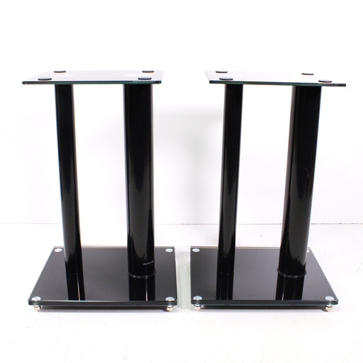 Mount-It! Black Aluminum Glass Speaker Stands Pair 22 LBS. Capacity-Speaker Stands & Mounts-SpenCertified-vintage-refurbished-electronics