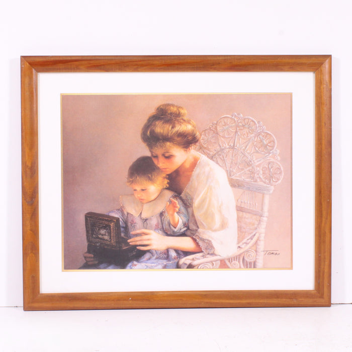 “Music Box” by Jennie Tomao Mother and Child Framed Print-Painting-SpenCertified-vintage-refurbished-electronics