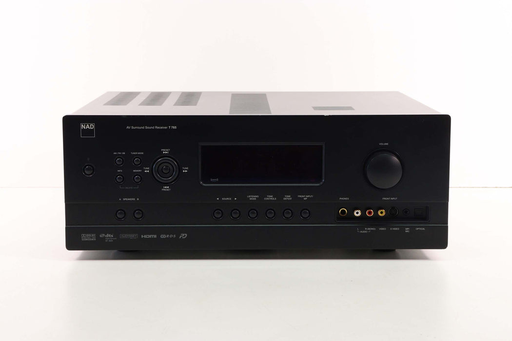 NAD T-765 AV Surround Sound Receiver (NO REMOTE) (NO HDMI AUDIO)-Audio & Video Receivers-SpenCertified-vintage-refurbished-electronics