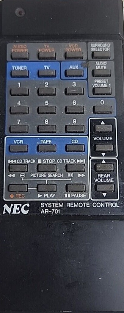 NEC AR-701 Remote Control for AV System-Remote Controls-SpenCertified-vintage-refurbished-electronics