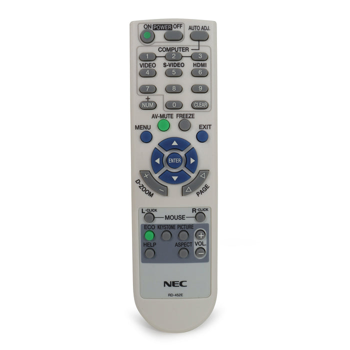 Nec Projector Remote RD-452E For Nec Model NP-U300X-Remote-SpenCertified-refurbished-vintage-electonics