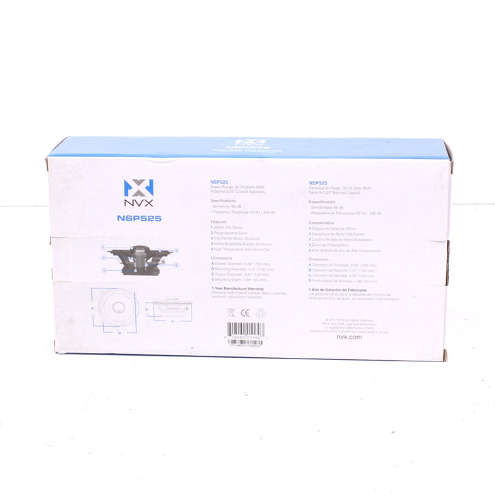NVX NSP525 5.25" N-Series 2-Way Coaxial Car Speaker Pair 160W RMS w/ Original Box-Speaker Accessories-SpenCertified-vintage-refurbished-electronics