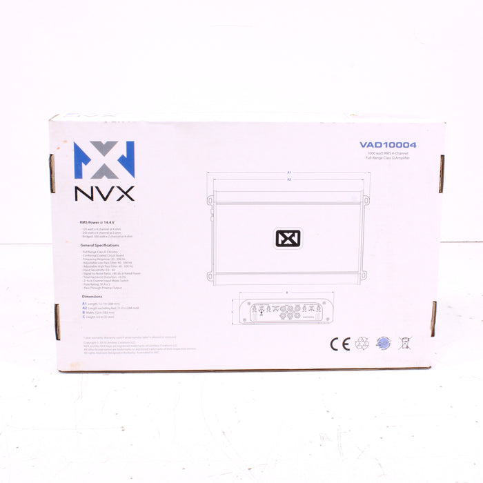 NVX VAD10004 1000W RMS 4-Channel Full-Range Class D Car Amplifier (2018)-Speaker Accessories-SpenCertified-vintage-refurbished-electronics