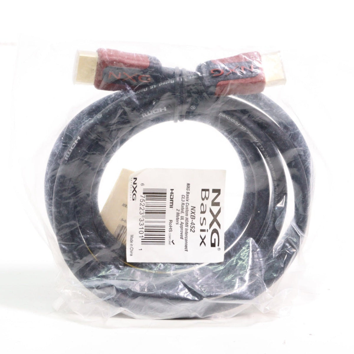 NXG Basix NXB-452 Custom HDMI Interconnect 2 Meters NEW — SpenCertified