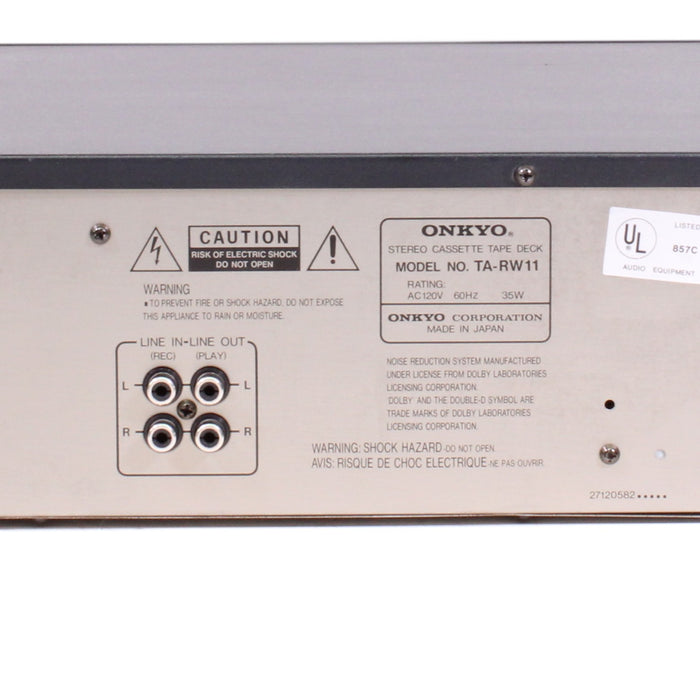 ONKYO TA-RW11 Dual Cassette Deck Recorder Tape Player Dolby B Noise Reduction (AS-IS??)-Electronics-SpenCertified-vintage-refurbished-electronics