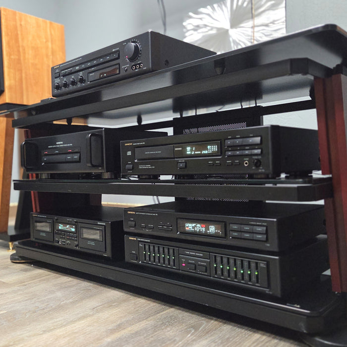 Onkyo 6-Piece Stereo System M-501, P-301, EQ-101, T-401, TA-RW311, DX-710 + Remote-Stereo Tuner-SpenCertified-vintage-refurbished-electronics