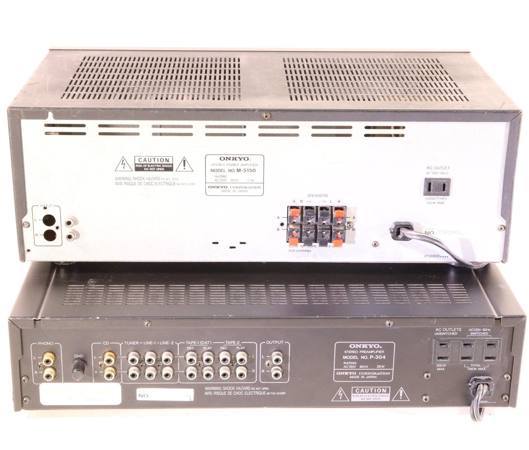 Onkyo Amplifier System Bundle (M-5150 Power Amp and P-304 Preamp) (NO ...