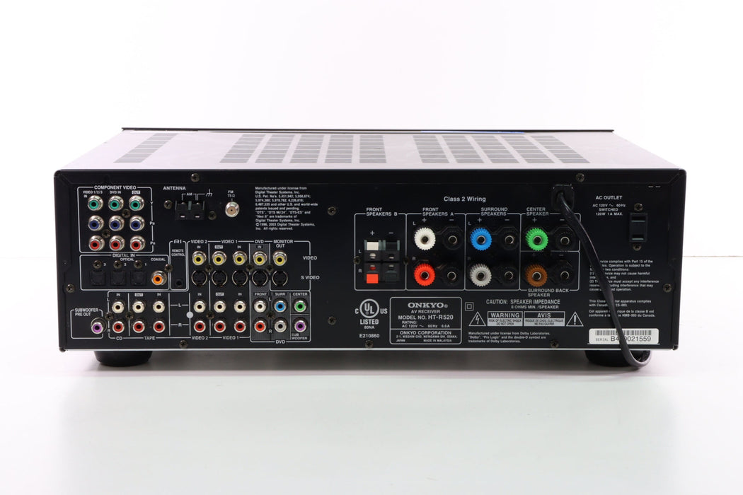 Ht R540 Back Inputs Onkyo HT-R520 Audio Video Receiver Home Theatre System — SpenCertified