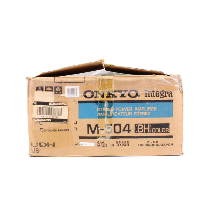 Onkyo M-504 Stereo Power Amplifier Dual Green Power Meters 165WPC-Power Amplifiers-SpenCertified-vintage-refurbished-electronics