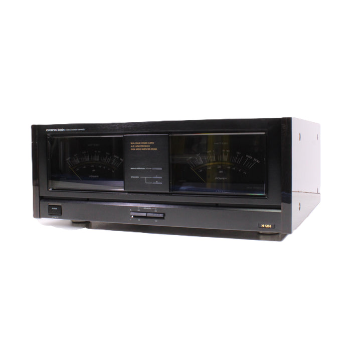 Onkyo M-504 Stereo Power Amplifier Dual Green Power Meters 165WPC (NEW IN BOX)-Power Amplifiers-SpenCertified-vintage-refurbished-electronics