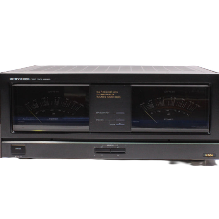 Onkyo M-504 Stereo Power Amplifier Dual Green Power Meters 165WPC (NEW IN BOX)-Power Amplifiers-SpenCertified-vintage-refurbished-electronics