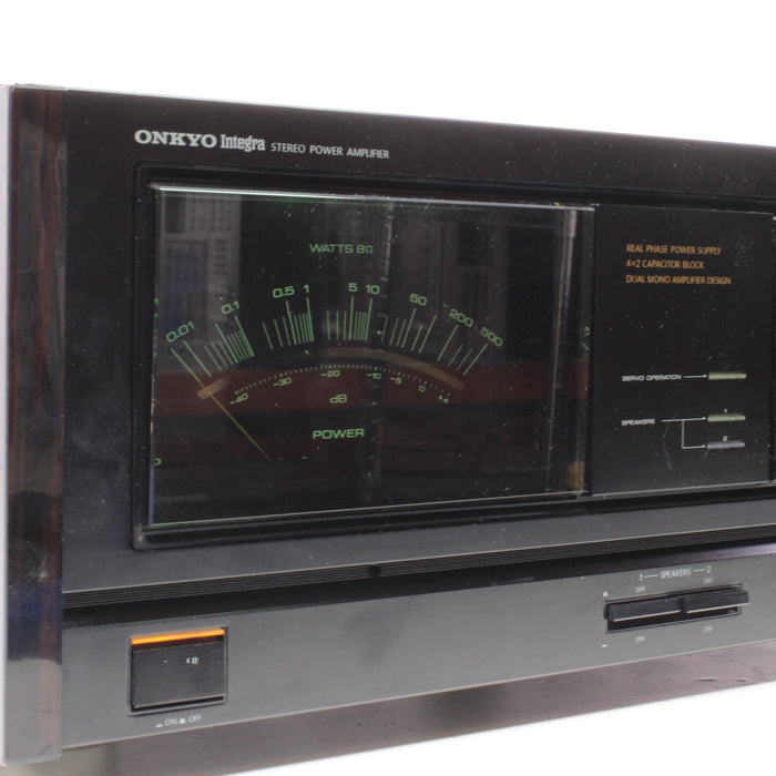 Onkyo M-504 Stereo Power Amplifier Dual Green Power Meters 165WPC-Power Amplifiers-SpenCertified-vintage-refurbished-electronics