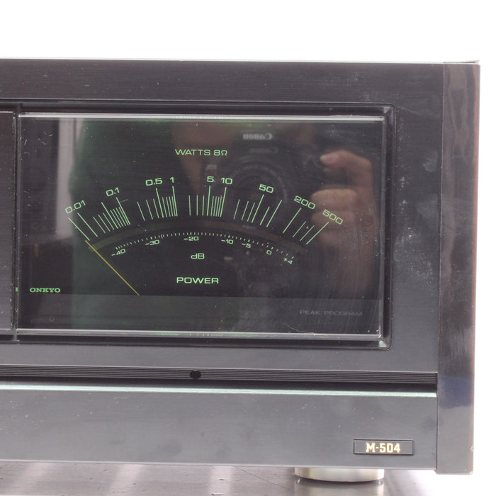 Onkyo M-504 Stereo Power Amplifier Dual Green Power Meters 165WPC-Power Amplifiers-SpenCertified-vintage-refurbished-electronics
