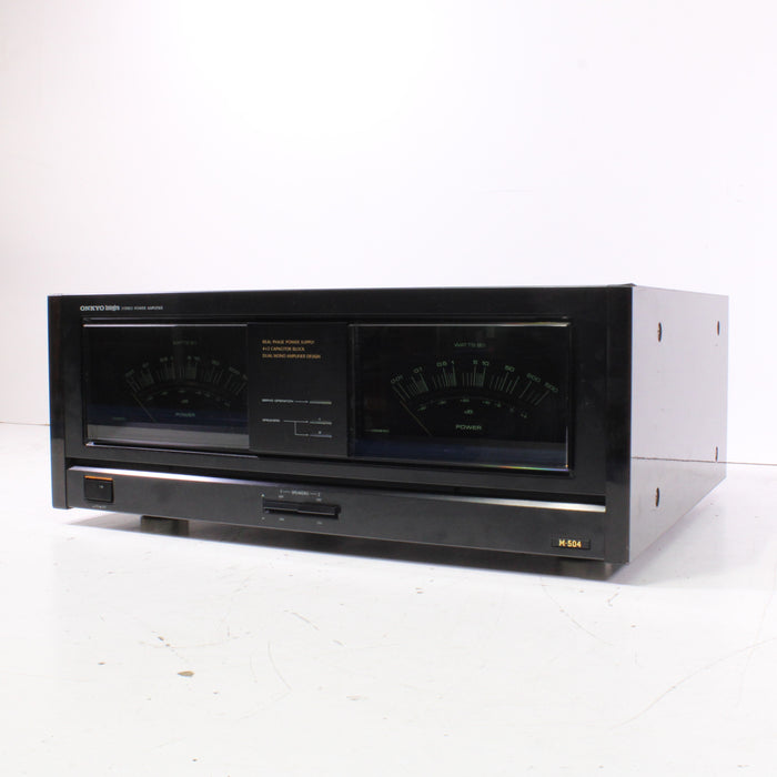 Onkyo M-504 Stereo Power Amplifier Dual Green Power Meters 165WPC-Power Amplifiers-SpenCertified-vintage-refurbished-electronics