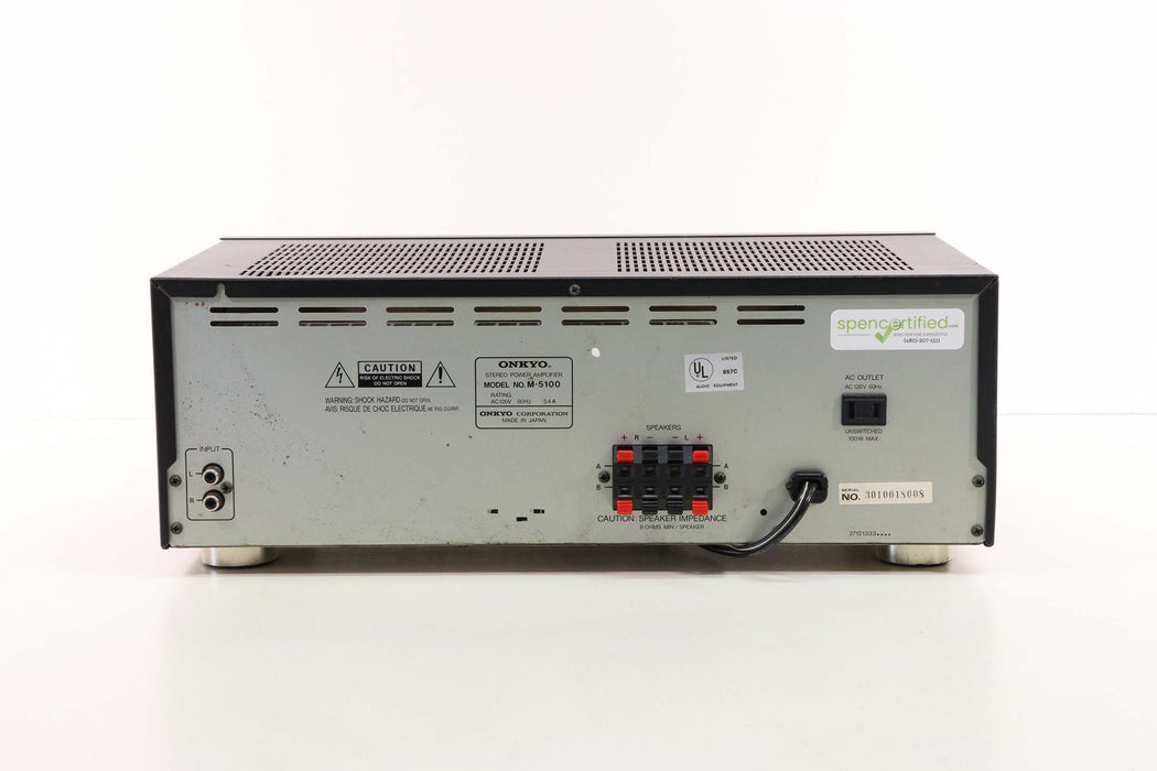 Onkyo M-5100 Discrete Output Stage / Stereo Power Amplifier-Audio Amplifiers-SpenCertified-vintage-refurbished-electronics