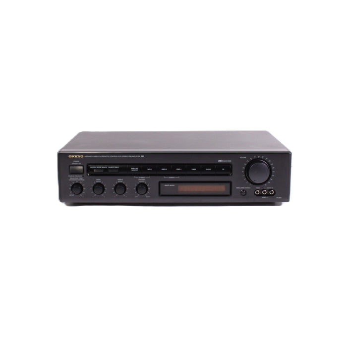 Onkyo P-301 Stereo Pre-Amplifier with Phono (NO REMOTE)-Preamps-SpenCertified-vintage-refurbished-electronics