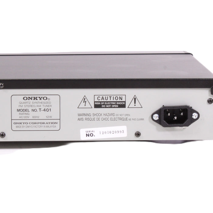 Onkyo T-401 Quartz Synthesized FM Stereo / AM Tuner-Stereo Tuner-SpenCertified-vintage-refurbished-electronics