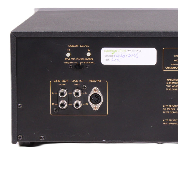 Onkyo TA-630D Stereo Cassette Deck Dolby NR Front Loading Tape Deck-Cassette Players & Recorders-SpenCertified-vintage-refurbished-electronics