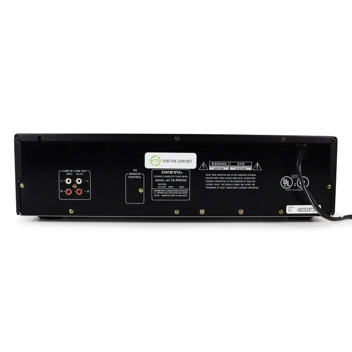 Onkyo TA-RW344 Dual Cassette Player-Electronics-SpenCertified-refurbished-vintage-electonics