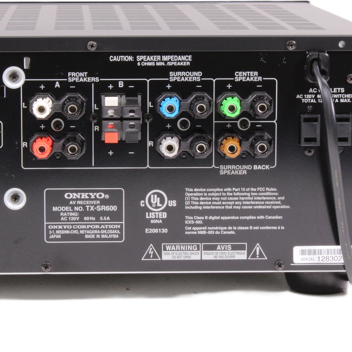 Onkyo TX-SR600 Audio Video Receiver Dolby Digital EX, DTS-ES, and Pro Logic II (ORIGINAL BOX)-Audio & Video Receivers-SpenCertified-vintage-refurbished-electronics