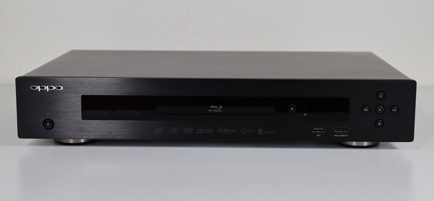 Oppo BDP-103 Universal Disc Player Blu-Ray DVD 3D 4K Video BD-Video, Blu-ray 3D, DVD-Video, DVD-Audio, AVCHD, SACD, CD, HDCD, Kodak Picture CD, CD-R/RW, DVD±R/RW, DVD±R DL, BD-R/RE-DVD & Blu-ray Players-SpenCertified-vintage-refurbished-electronics