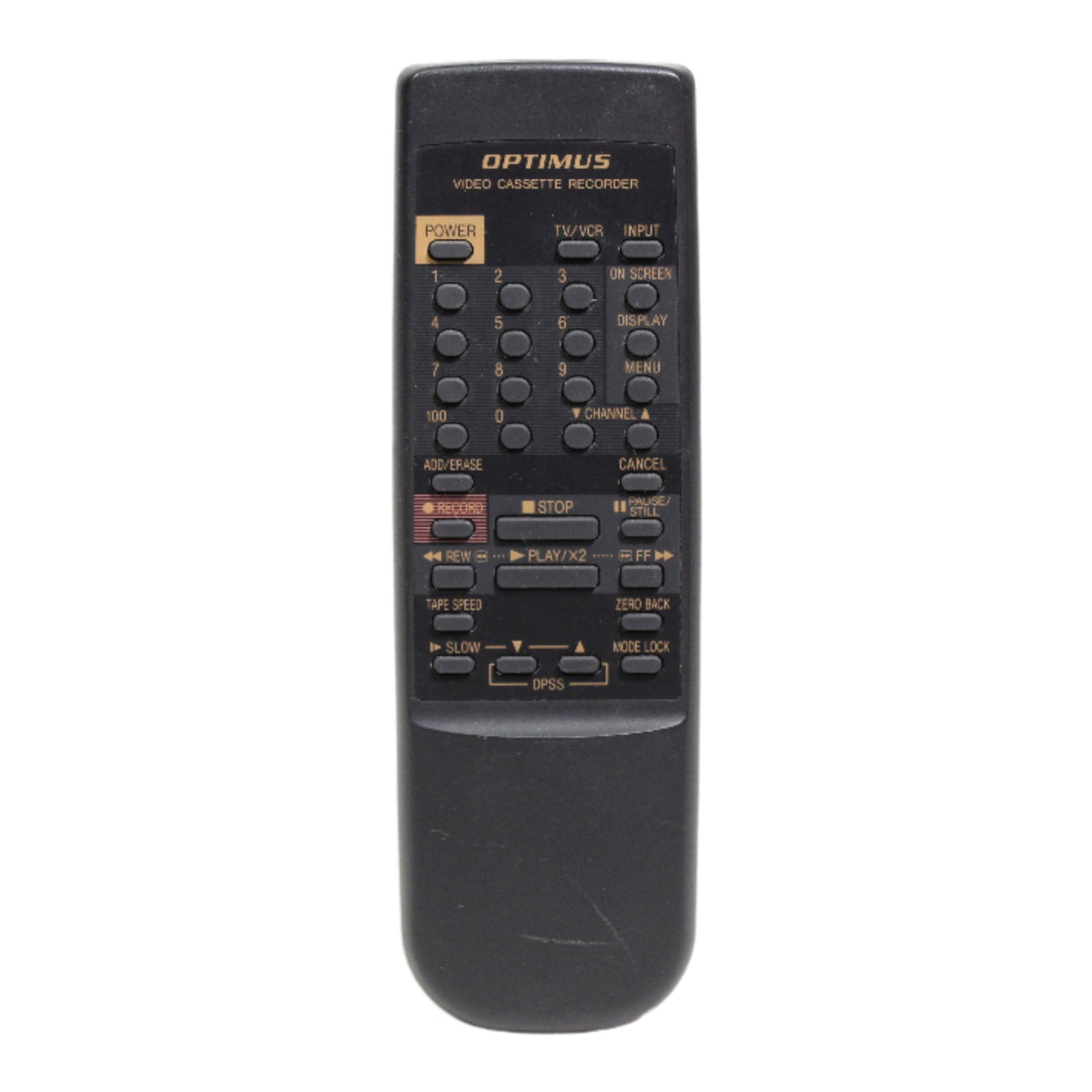 Optimus 16-627 Remote Control for VCR Model 57 — SpenCertified