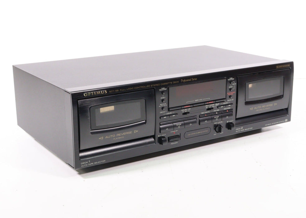 Optimus SCT-56 Full Logic Controlled Stereo Cassette Deck with Auto Reverse-Cassette Players & Recorders-SpenCertified-vintage-refurbished-electronics