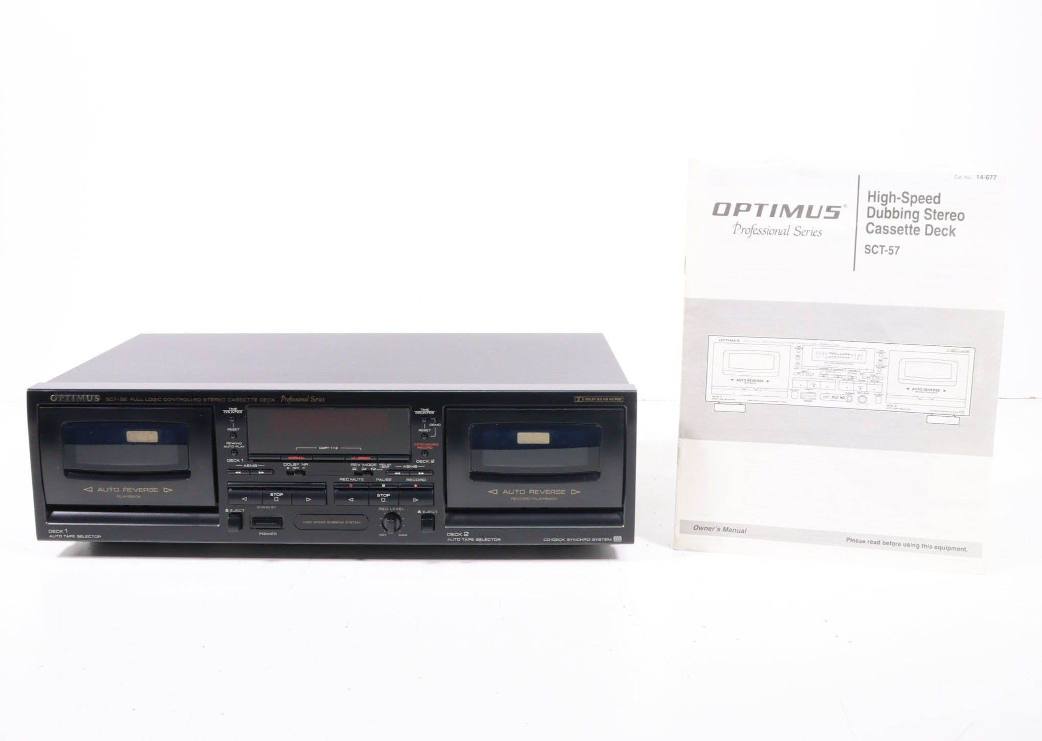 Optimus SCT56 Full Logic Controlled Stereo Cassette Deck with Auto Re