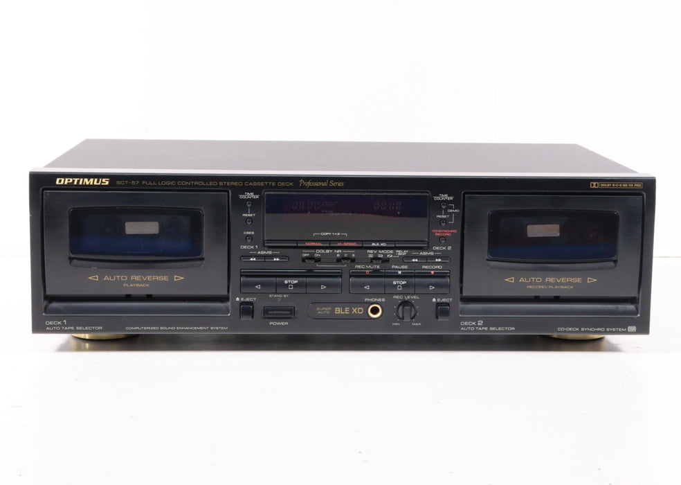 Optimus SCT-57 Full Logic Controlled Stereo Cassette Deck-Cassette Players & Recorders-SpenCertified-vintage-refurbished-electronics