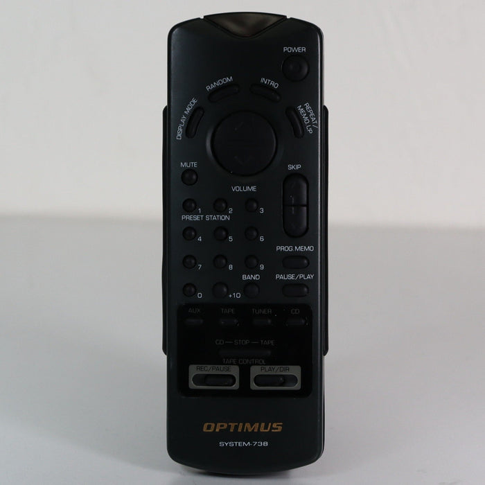 Optimus System-738 Remote Control for Mini System CD Player Cassette Deck Speakers-Remote Controls-SpenCertified-vintage-refurbished-electronics