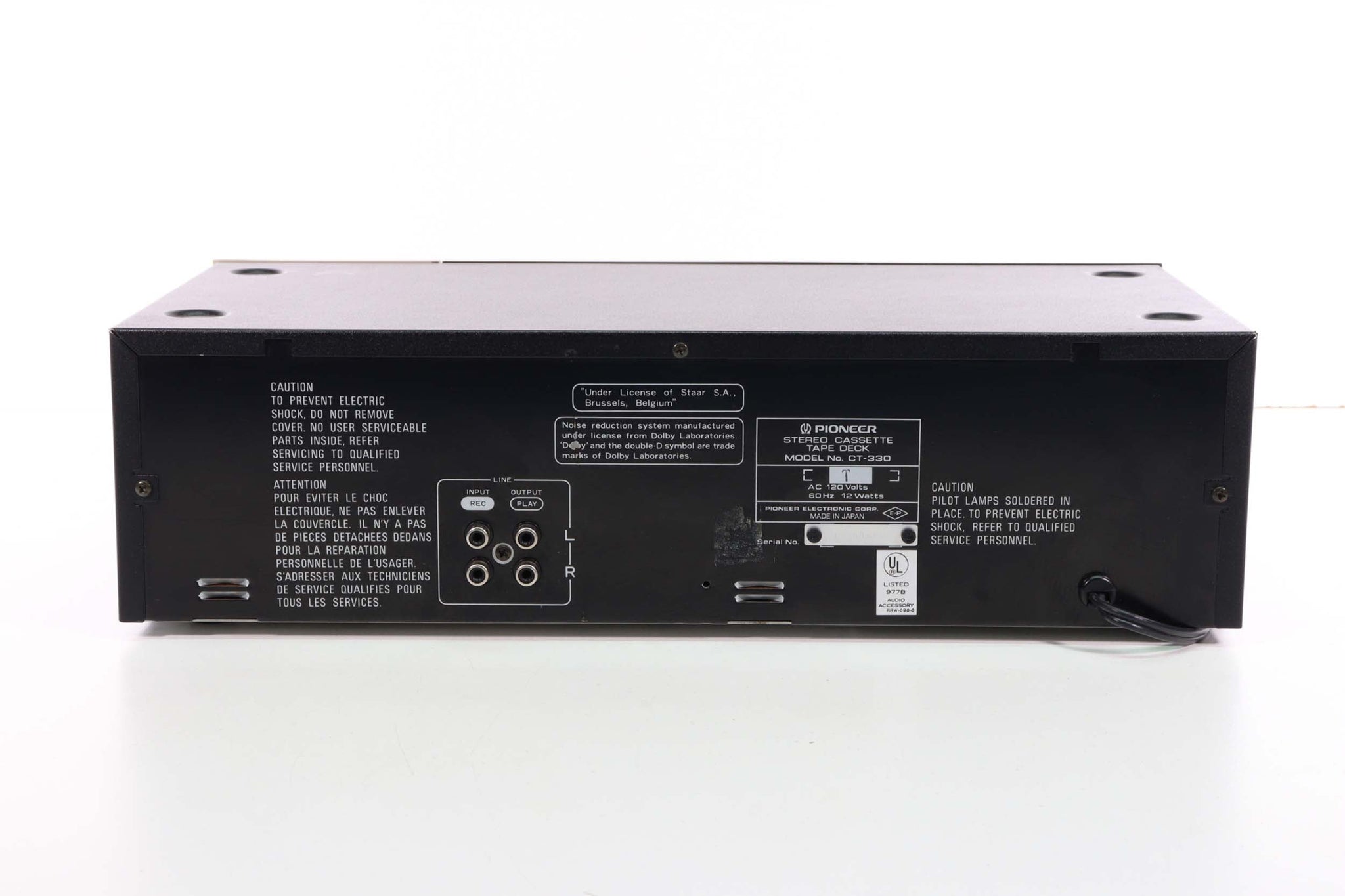 Pioneer CT330 Stereo Cassette Tape Deck (HAS ISSUES)